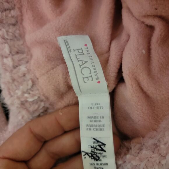 Toddler Girl Winter Hat And Mittens Bundle Pink Beanie w Ears, Teddy Bear (GW) - Picture 5 of 12